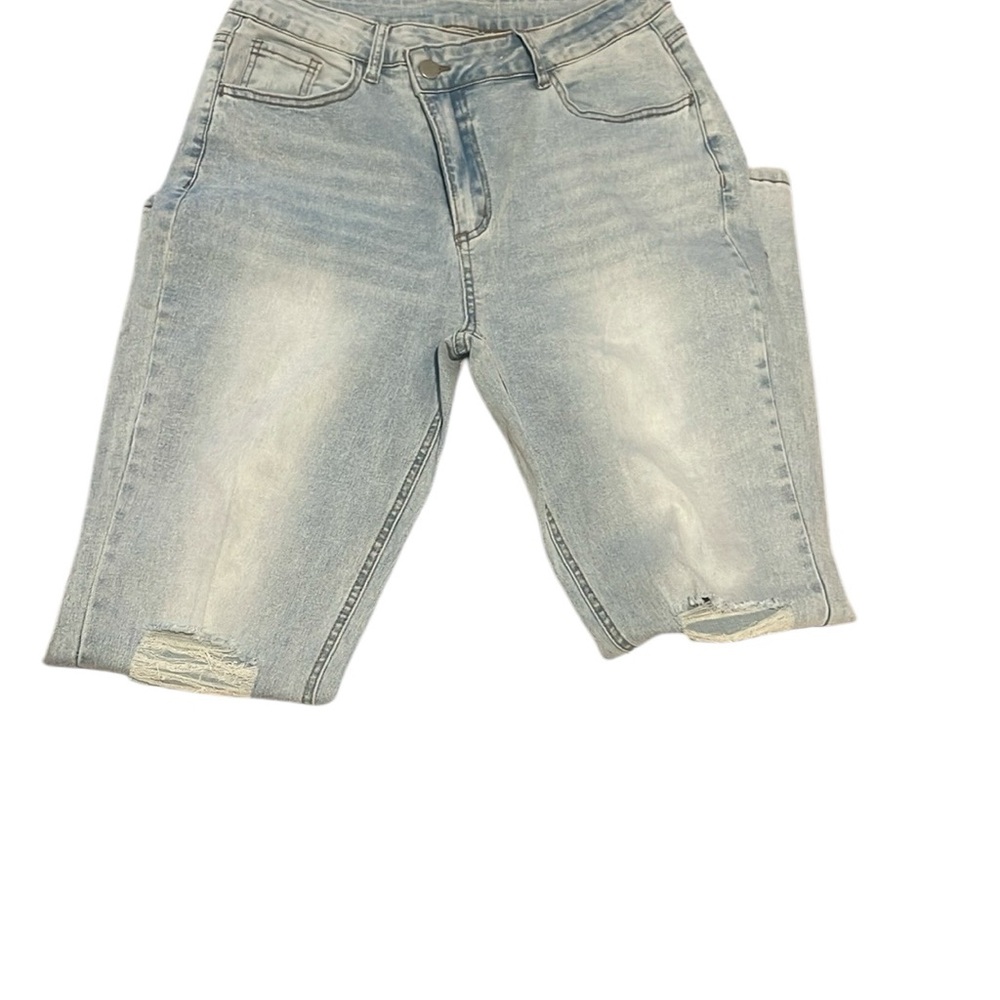 New Light Blue Distressed Denim Jeans